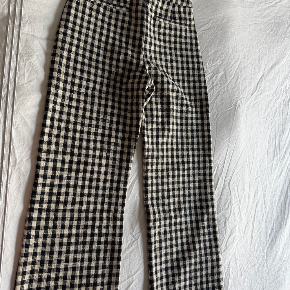 Sezane Martin crop trousers in black and ecru gingham pattern 2/34 - Picture 2 of 9